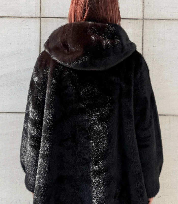 【Rinascimento】フード付きエコファーミドル丈コート★☆ITRIN122225