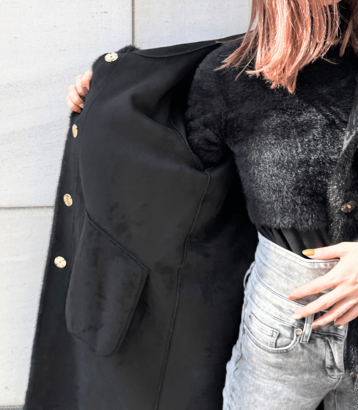 【Rinascimento】フード付きエコファーミドル丈コート★☆ITRIN122225