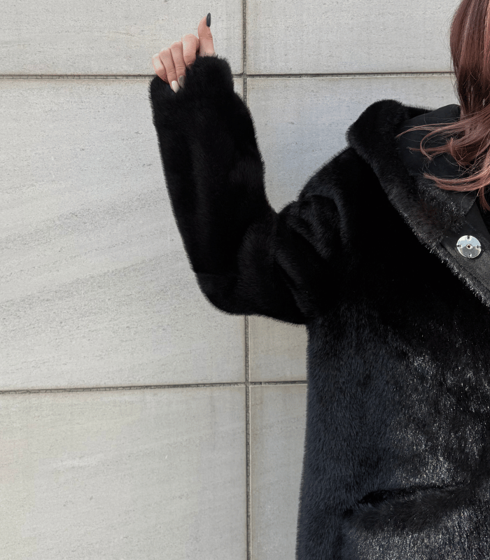 【Rinascimento】フード付きエコファーミドル丈コート★☆ITRIN122225