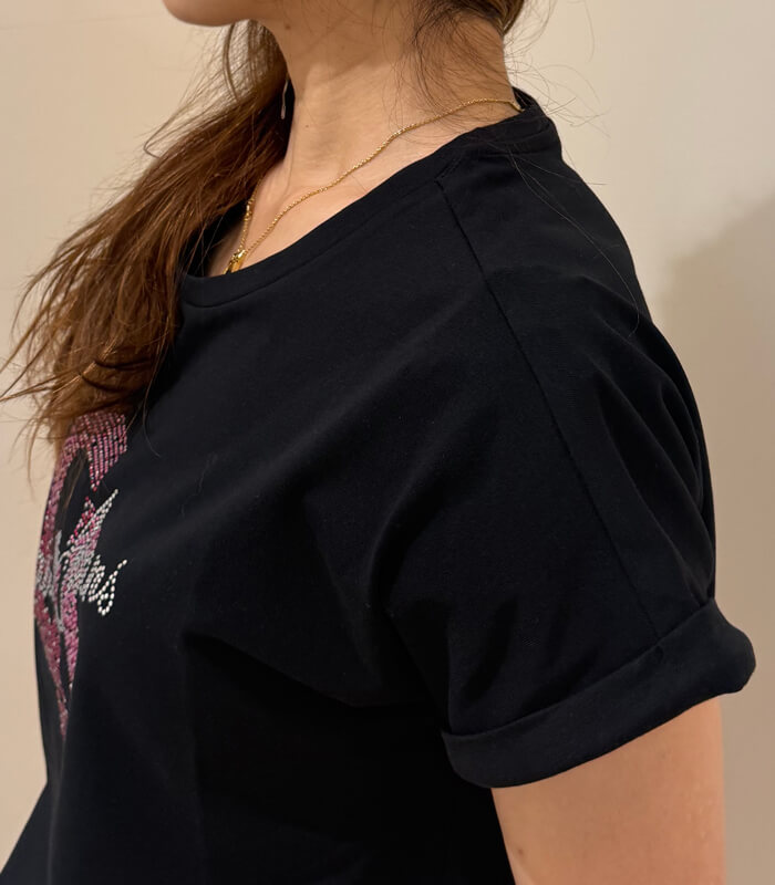 【GAUDI】ロゴ入りラインストーンTシャツ★☆IT611BD64046