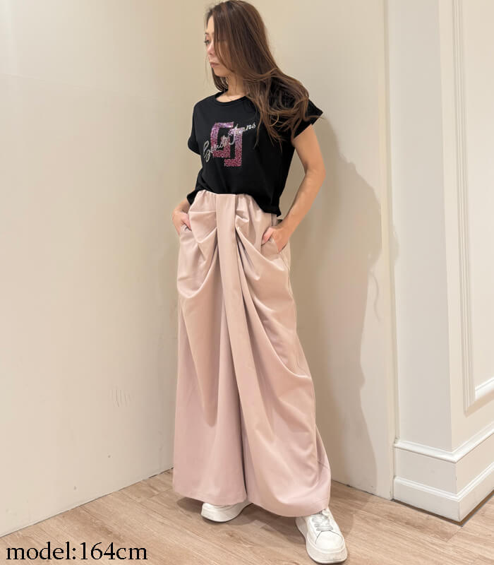 【GAUDI】ロゴ入りラインストーンTシャツ★☆IT611BD64046