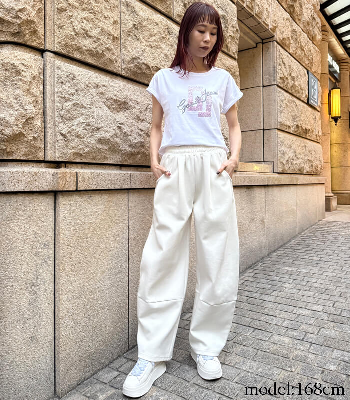 【GAUDI】ロゴ入りラインストーンTシャツ★☆IT611BD64046