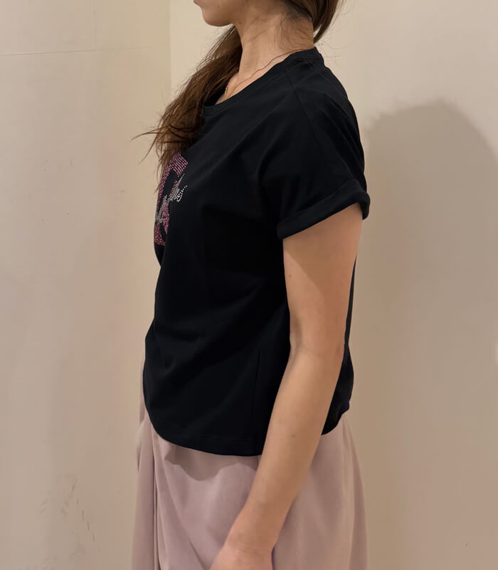 【GAUDI】ロゴ入りラインストーンTシャツ★☆IT611BD64046