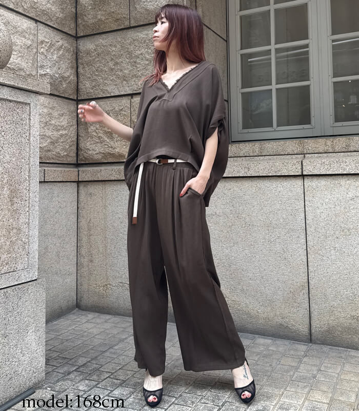 LUGIVA】肩ギャザーフリンジノースリーブブラウス▽IT102606 | WEAR