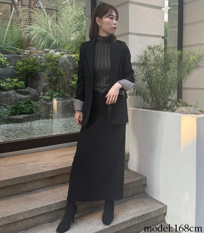 sahara ブラック　ロングスカート　タグ付き DESERT ROSE】フロントシャーリングロングスカート☆DSSK-8 | WEAR