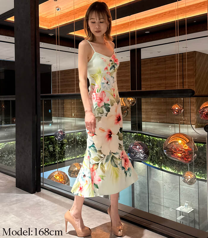 【Rinascimento】フラワー柄マーメイドワンピース★RIN19961