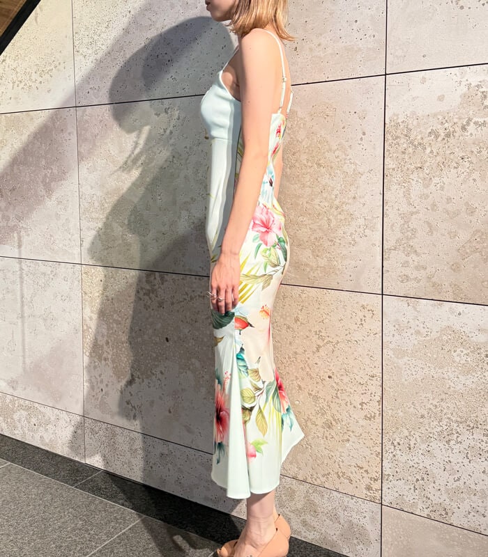 【Rinascimento】フラワー柄マーメイドワンピース★RIN19961