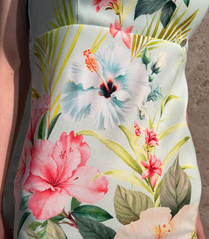 【Rinascimento】フラワー柄マーメイドワンピース★RIN19961