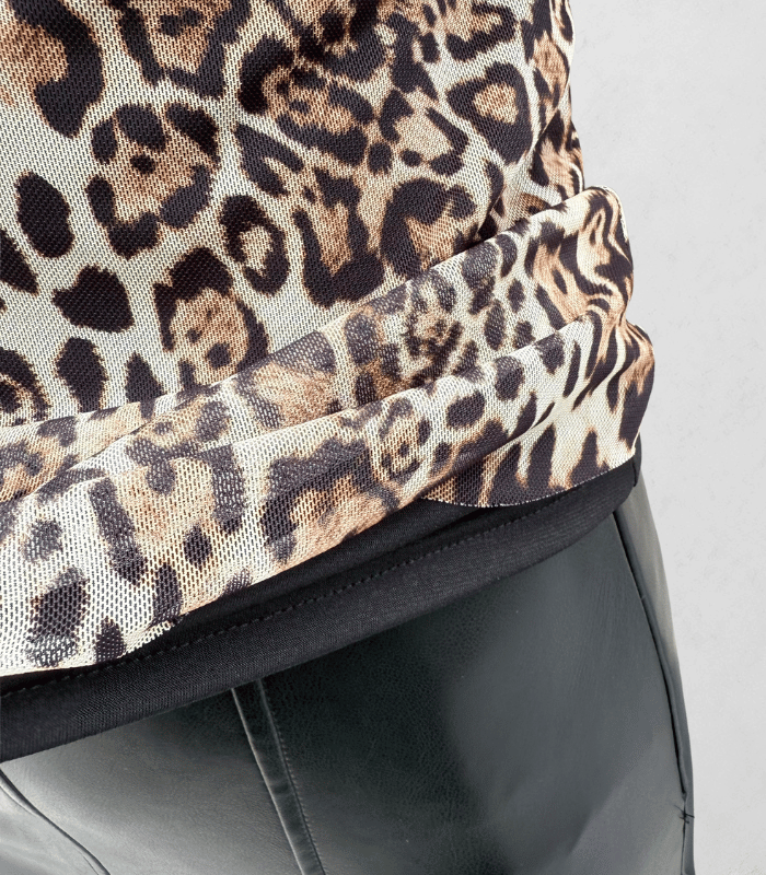 【RINASCIMENTO】レオパードノースリーブブラウス★☆ITRIN125094