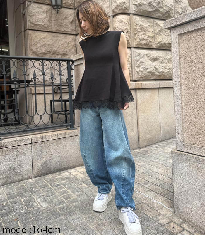 【GALENA】レースヘムニットTOPS★☆70060-5104