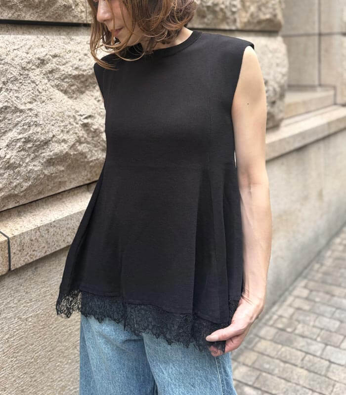 【GALENA】レースヘムニットTOPS★☆70060-5104