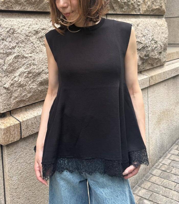 【GALENA】レースヘムニットTOPS★☆70060-5104