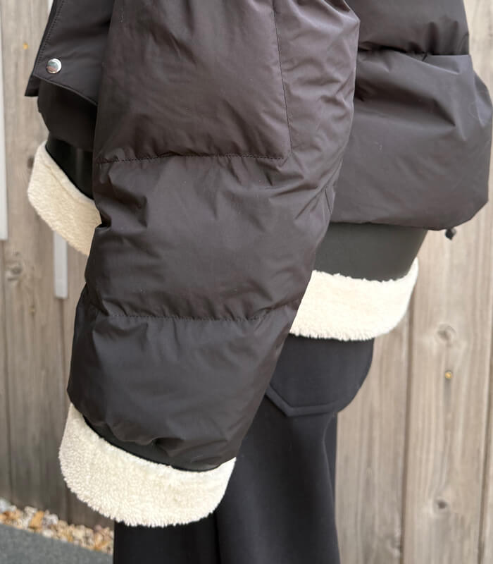 【未使用】5351プーラファム 切り替え ダウンジャケット 2way ムートン 未使用】5351プーラファム 切り替え ダウンジャケット 2way ムートン