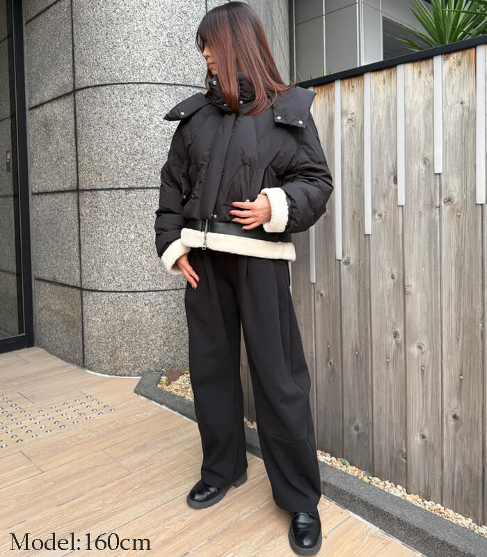 【LUGIVA】ムートン切り替えダウンジャケット★☆402563