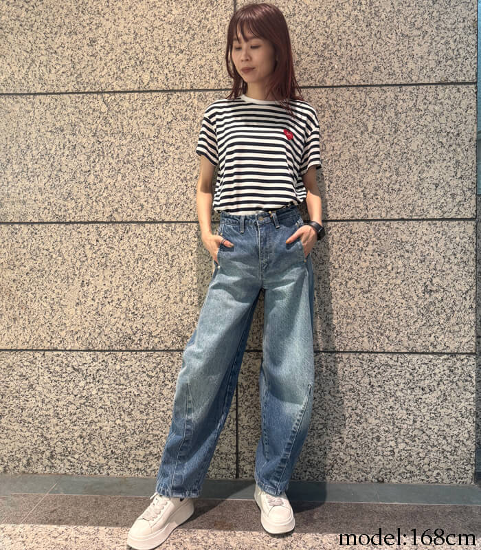 SALE】【RINASCIMENTO】ブークレーハートワッペンボーダーTシャツ