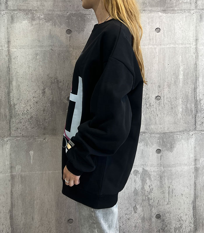 【SALE】【MICALLE MICALLE】Patron of the POOLパロディプリントスウェット▼MPH104TCC