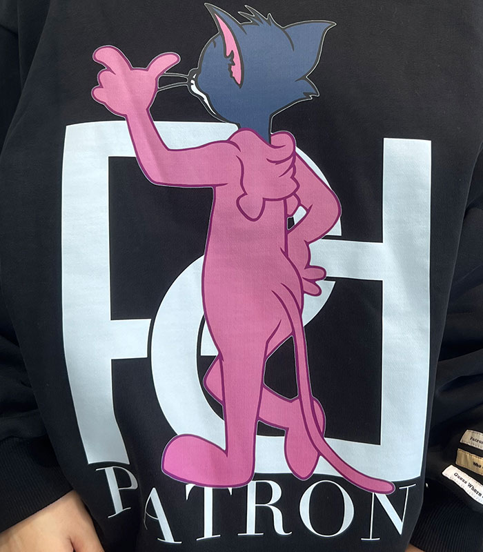 【SALE】【MICALLE MICALLE】Patron of the POOLパロディプリントスウェット▼MPH104TCC