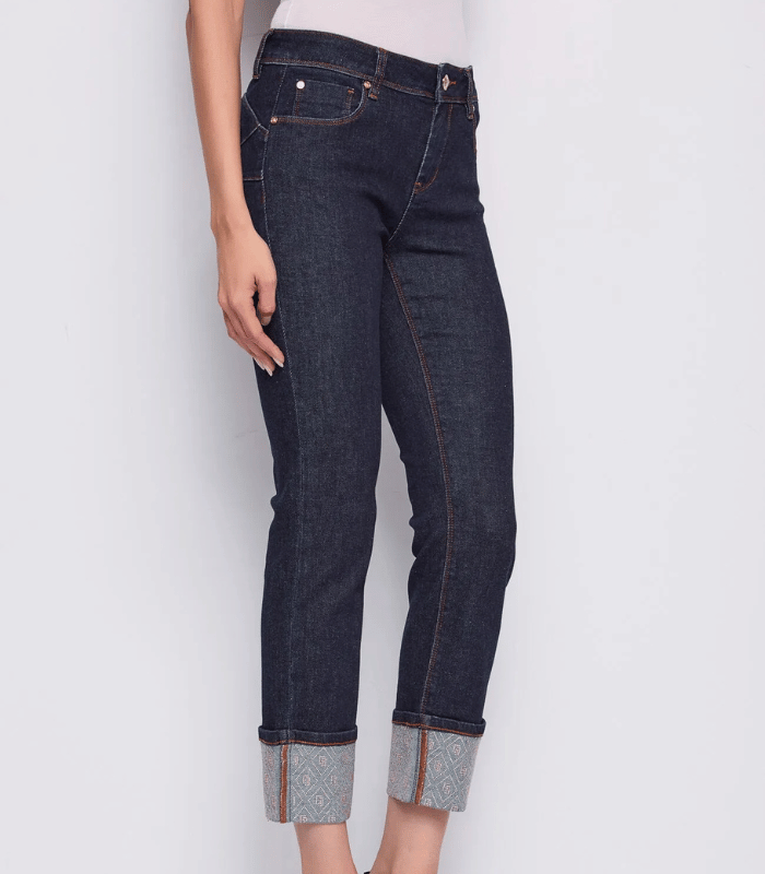 美品✨ロベルトカヴァリ　インディゴ　デニムパンツ　ゴールドラメ　L GAUDi】インディゴ美脚ロールアップデニム☆IT521BD26015 | WEAR