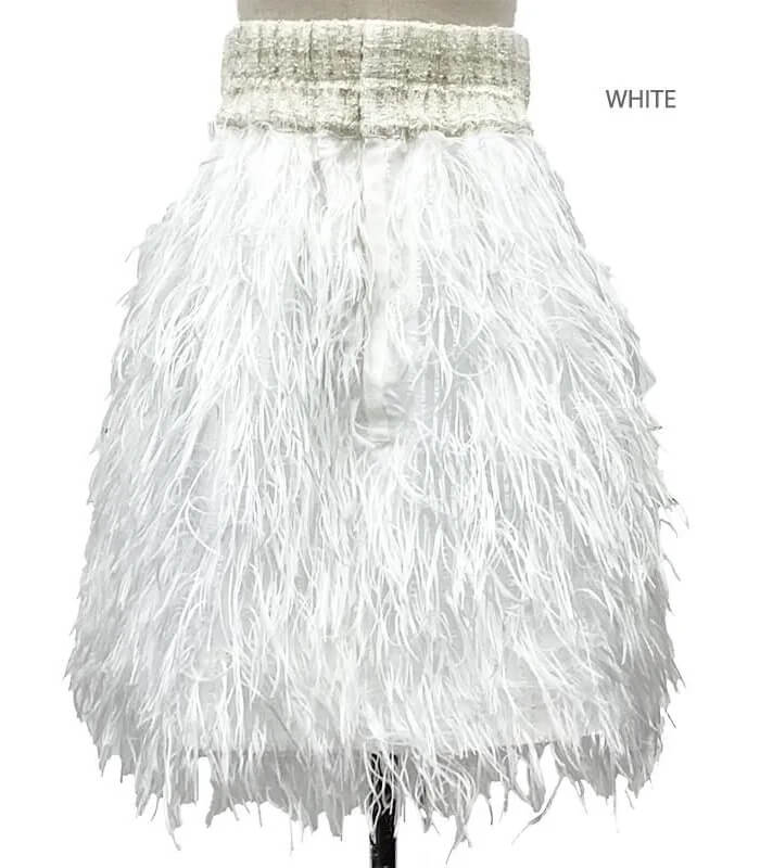 【Adonisis】オーストリッチフェザージャガードミニスカート★☆250307