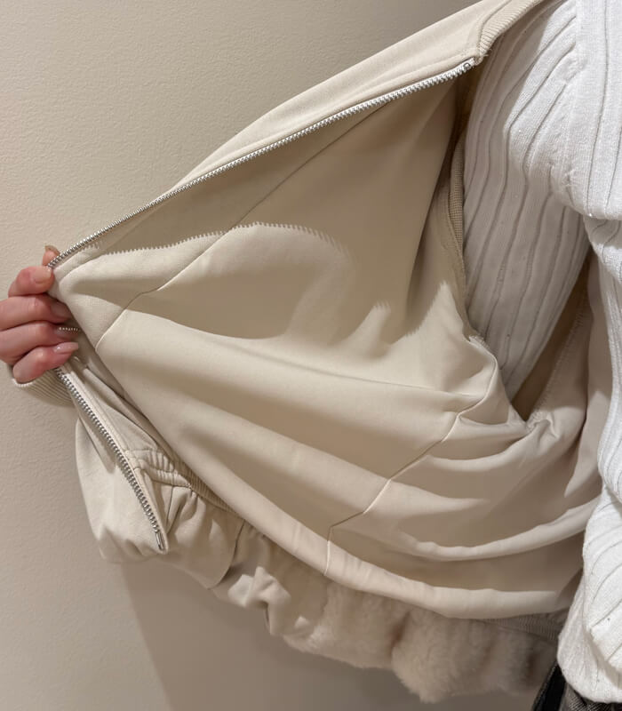 【LUGIVA】裏毛×ボア切り替えブルゾン★402579