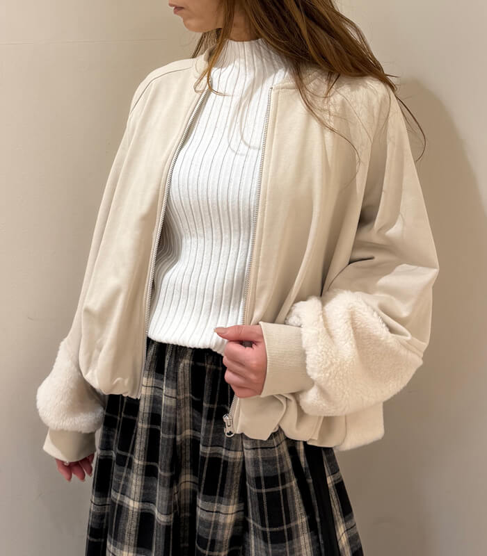 【LUGIVA】裏毛×ボア切り替えブルゾン★402579