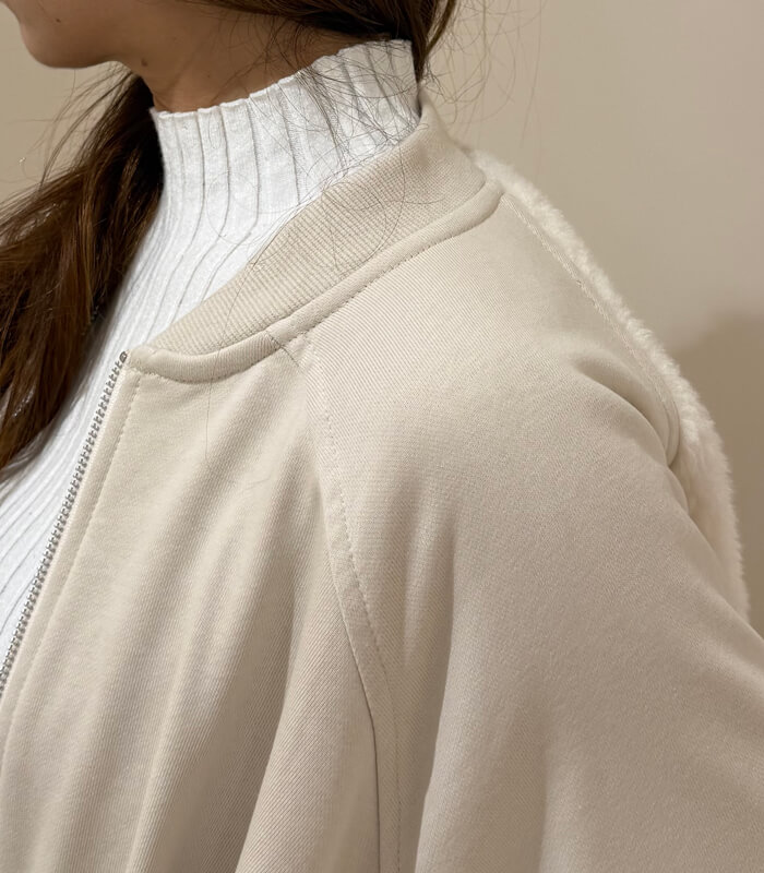 【LUGIVA】裏毛×ボア切り替えブルゾン★402579