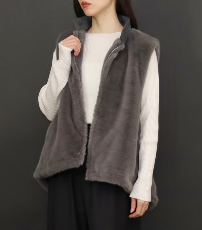 【MARIED'OR】上質ミンク調2wayファーベスト★☆57129