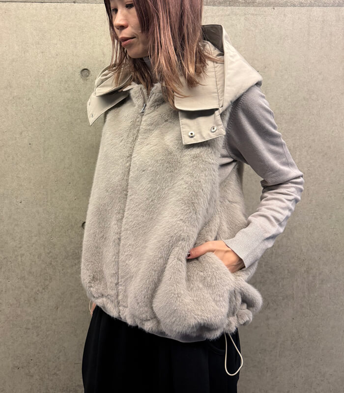 【MARIED'OR】上質ミンク調2wayファーベスト★☆57129