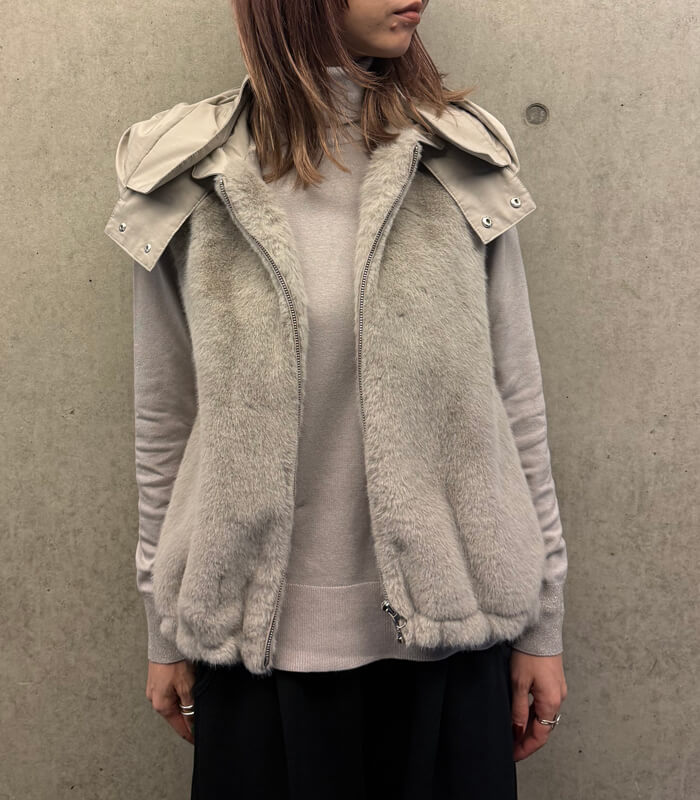 【MARIED'OR】上質ミンク調2wayファーベスト★☆57129