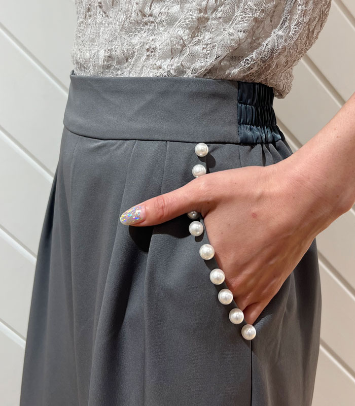 【DESERT ROSE】パールボタンタックワイドパンツ★☆GA2205-P