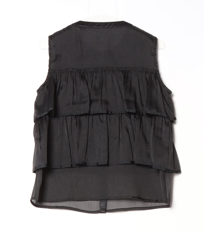 【GALENA】ティアードフリルシアーノースリーブブラウス★☆70050-4161