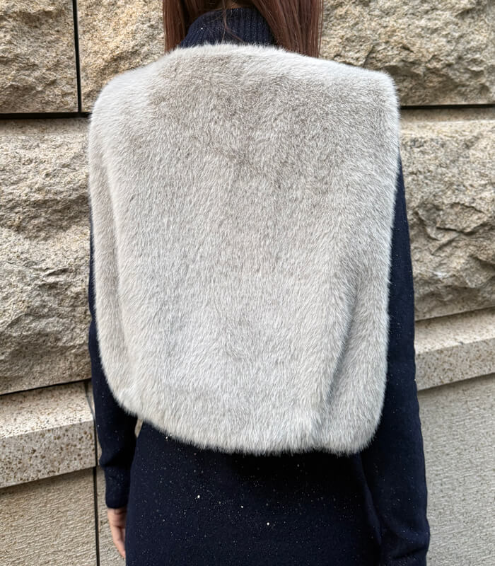 【MARIED'OR】上質ミンク調ファーVネックバルーンベスト★☆57131