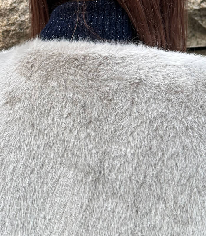 【MARIED'OR】上質ミンク調ファーVネックバルーンベスト★☆57131