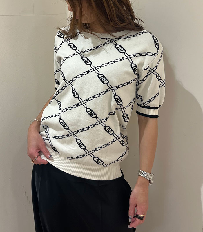 SALE】【Rinascimento】Rロゴチェーン柄ニットTOPS▽RIN11632 | WEAR 