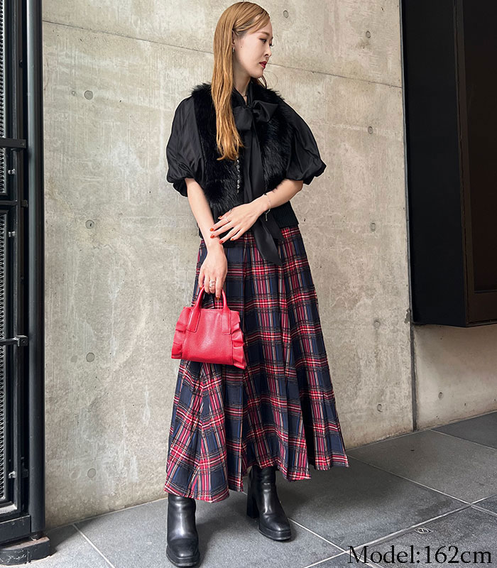 GALENA】チェック柄フレアロングスカート☆70052-2101 | WEAR,スカート