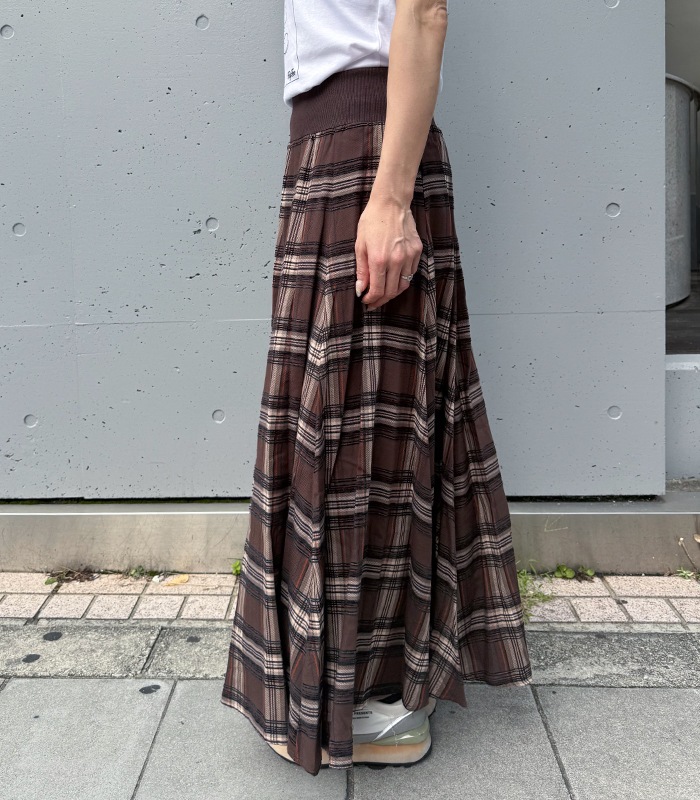 【GALENA】チェック柄フレアロングスカート★70052-2101