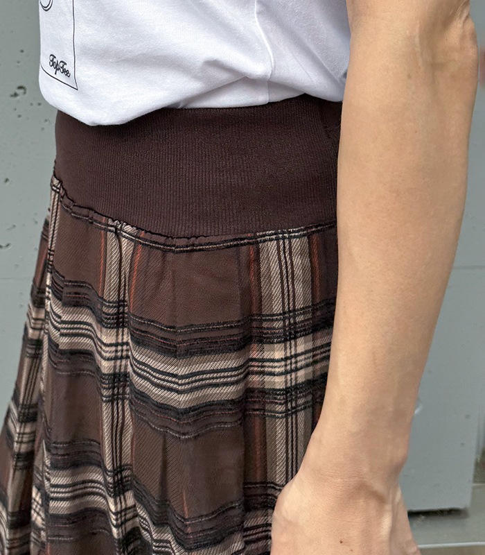 GALENA】チェック柄フレアロングスカート☆70052-2101 | WEAR,スカート