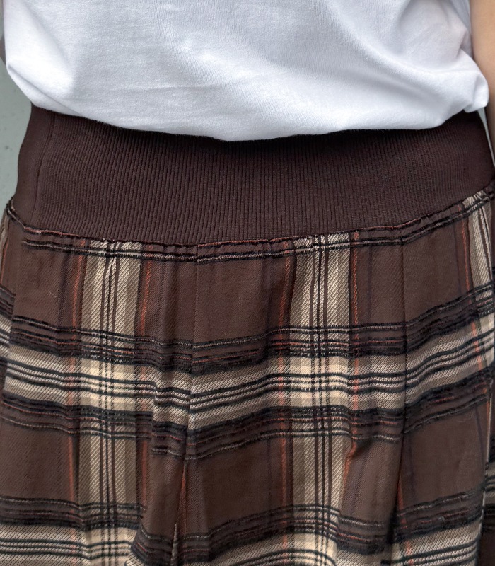 【GALENA】チェック柄フレアロングスカート★70052-2101