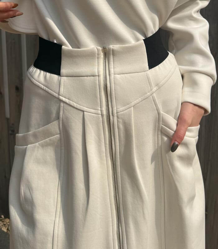 LUGIVA】フロントジップスウェットロングスカート102608 | WEAR