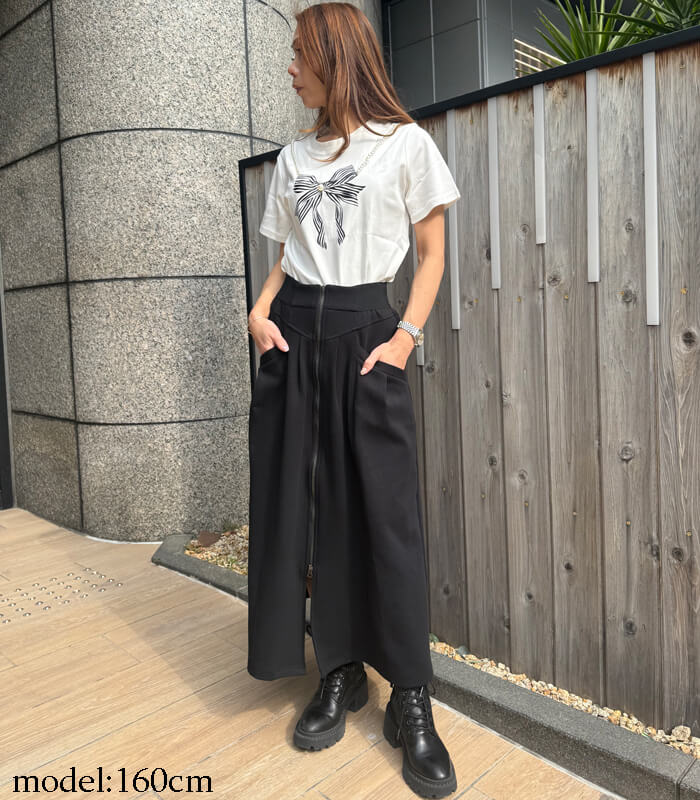 LUGIVA】フロントジップスウェットロングスカート102608 | WEAR