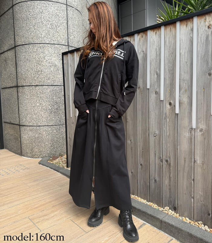 LUGIVA】フロントジップスウェットロングスカート☆102608 | WEAR