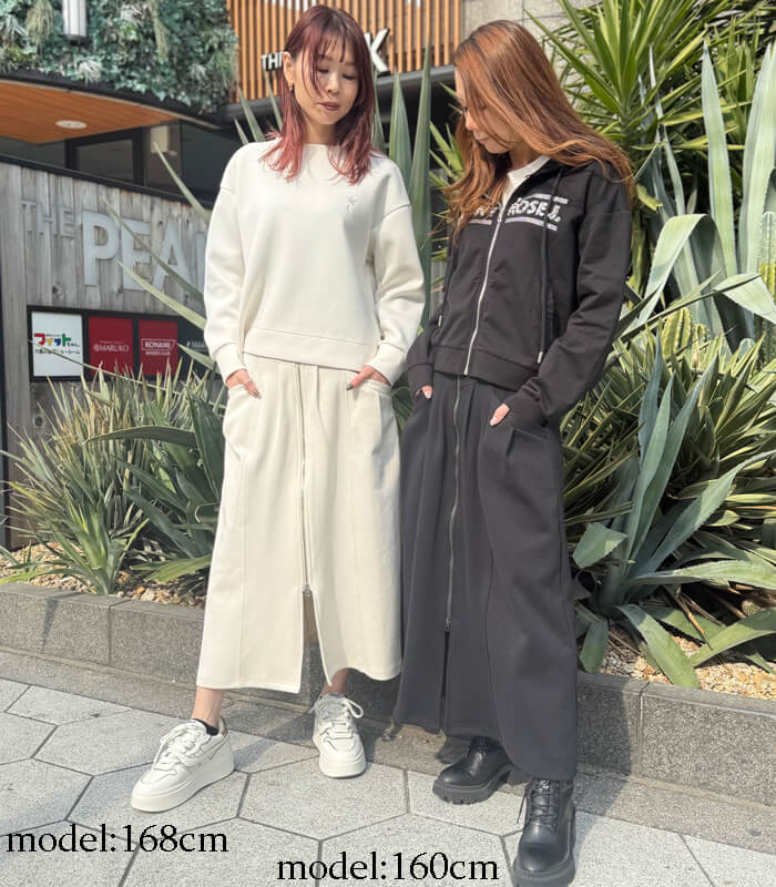 LUGIVA】フロントジップスウェットロングスカート102608 | WEAR
