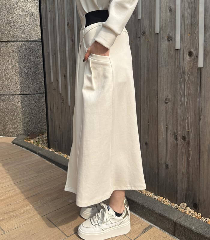 LUGIVA】フロントジップスウェットロングスカート102608 | WEAR