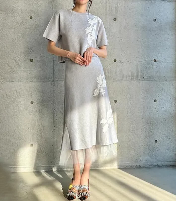 【SALE】【Adonisis】レースモチーフミラノリブニット▼☆260120