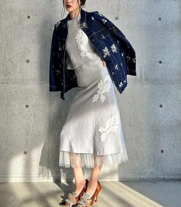【SALE】【Adonisis】レースモチーフミラノリブニット▼☆260120