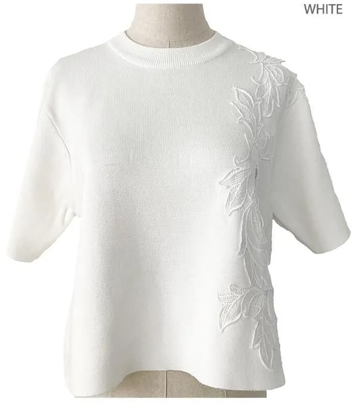 【SALE】【Adonisis】レースモチーフミラノリブニット▼☆260120