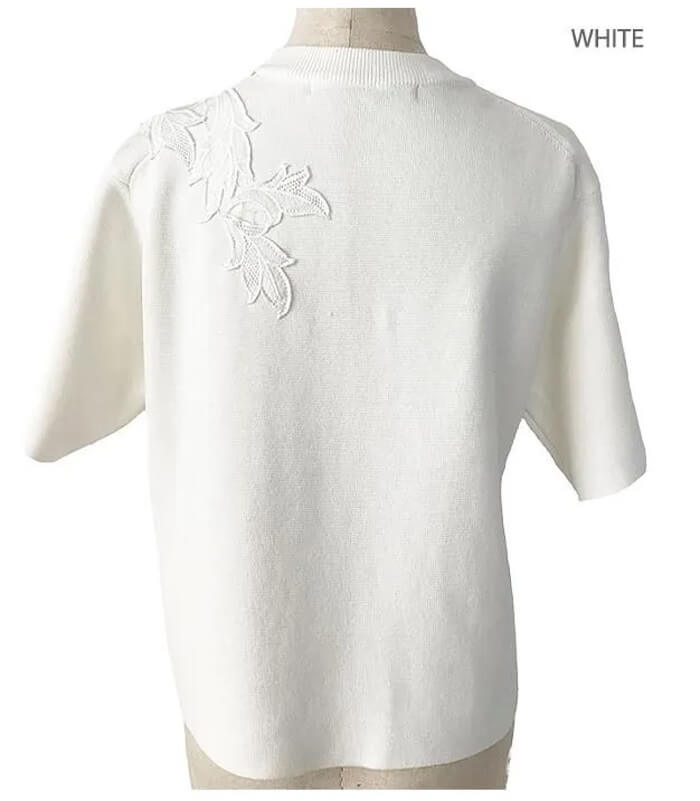 【SALE】【Adonisis】レースモチーフミラノリブニット▼☆260120