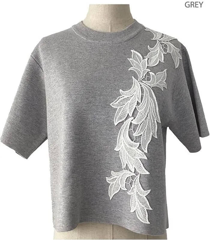 【SALE】【Adonisis】レースモチーフミラノリブニット▼☆260120