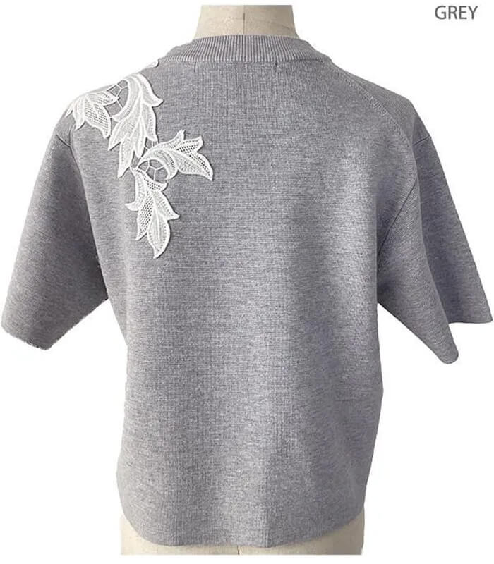 【SALE】【Adonisis】レースモチーフミラノリブニット▼☆260120