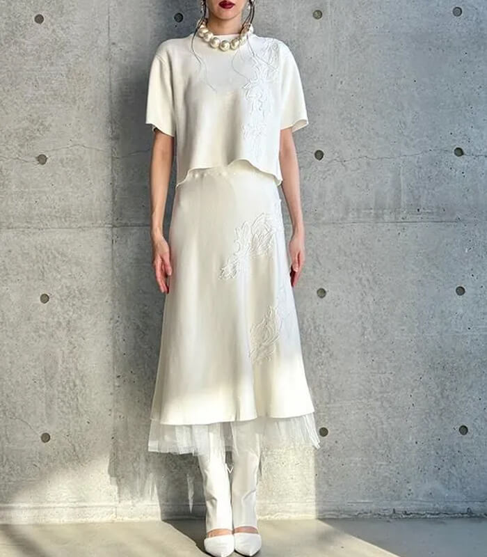 【SALE】【Adonisis】レースモチーフミラノリブニット▼☆260120